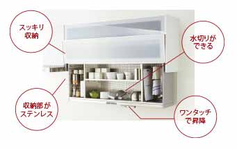 魔法みたいに降りてくる吊戸棚